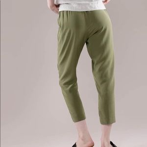 Chinese silk ankle pants